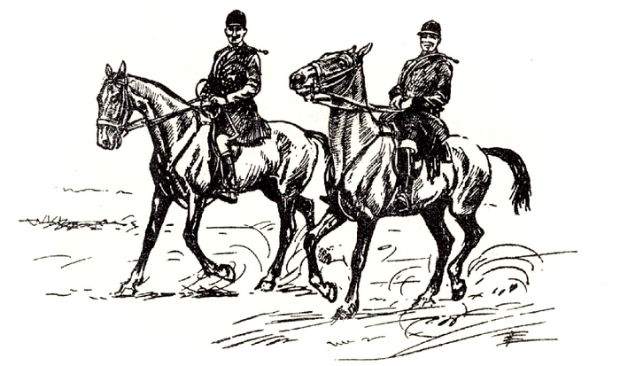 Le comte de Felourt et M. de Charsonville - Tiré de l'ouvrage Veneurs par le commandant de Montergon (1950) - Centaure - Michel Delaveau (Paris)